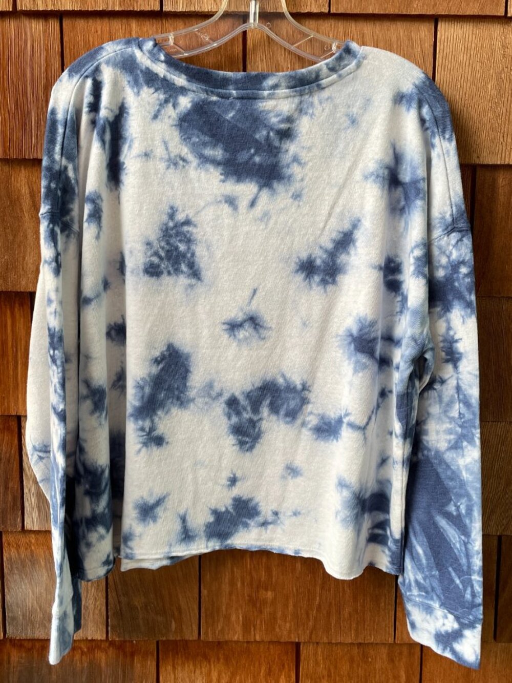 NWT Splendid Blue and White Tie Dye Sweatshirt for Anthropologie Women's X-Large - Picture 8 of 9